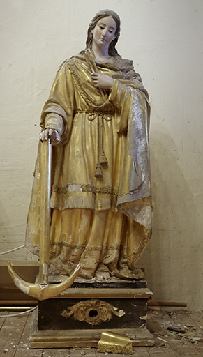 Statue-reliquaire (socle-reliquaire) : sainte Philomène