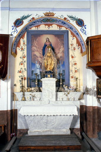 autel, 2 gradins d'autel, tabernacle de l'ensemble de la Vierge