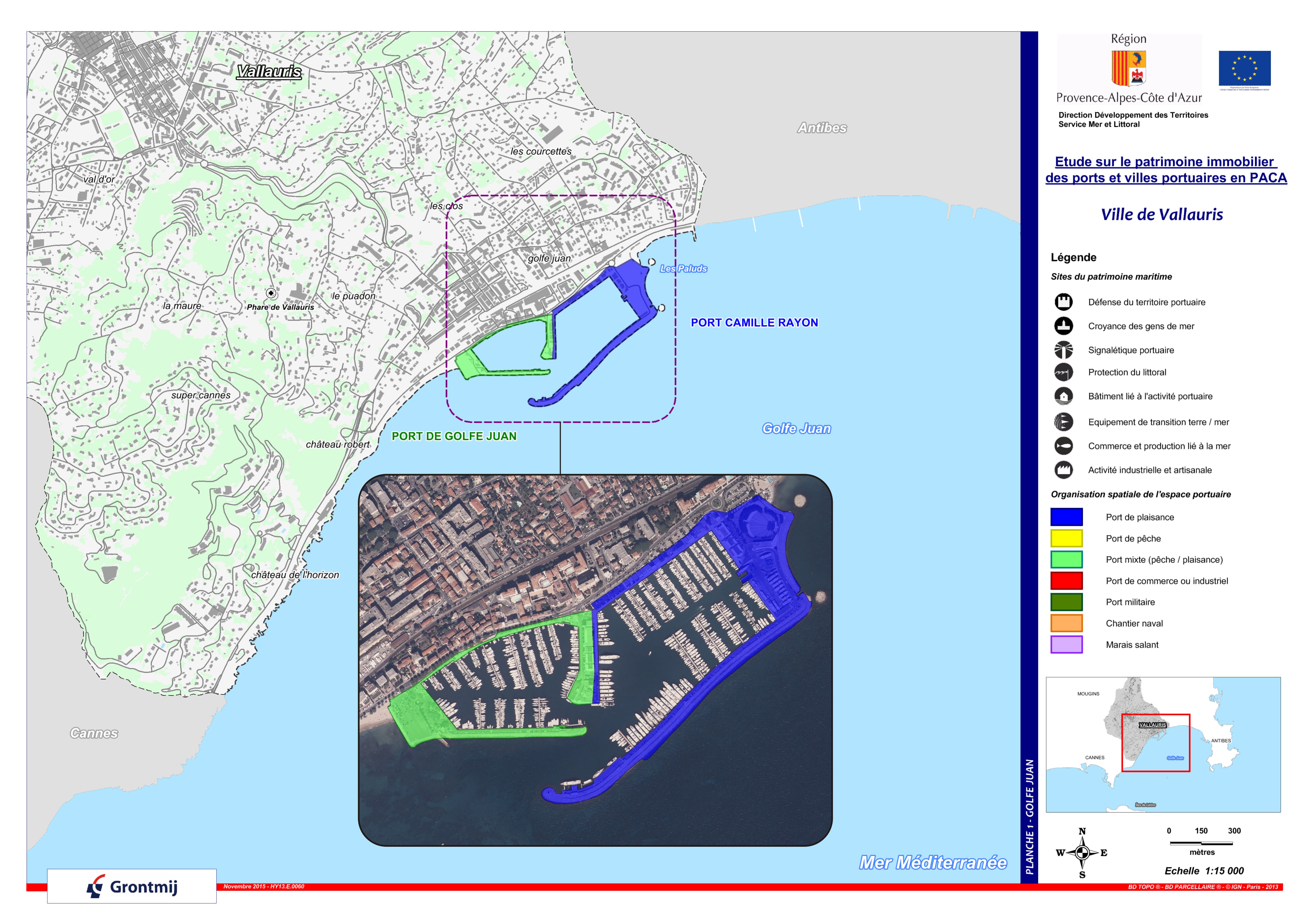 Ports et aménagements portuaires de la commune de Vallauris.