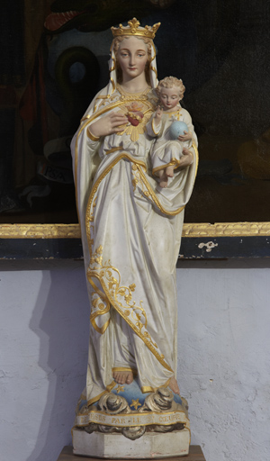 Statue (petite nature) : Vierge à l'Enfant du Sacré-Coeur