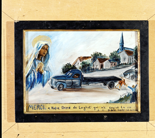 ex-voto, tableau : Fillette renversée par un camion