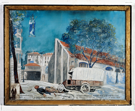 ex-voto, tableau : Cycliste renversé par un camion, Domenico Giordano