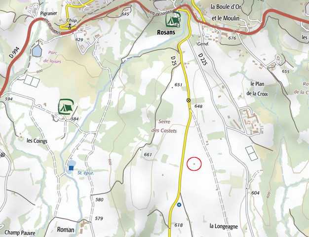 Localisation d'après la carte IGN de 2021. Echelle d'origine 1/25 000e.