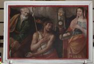 tableau : Saint Pierre, saint Jean Baptiste, sainte Claire et sainte Agathe