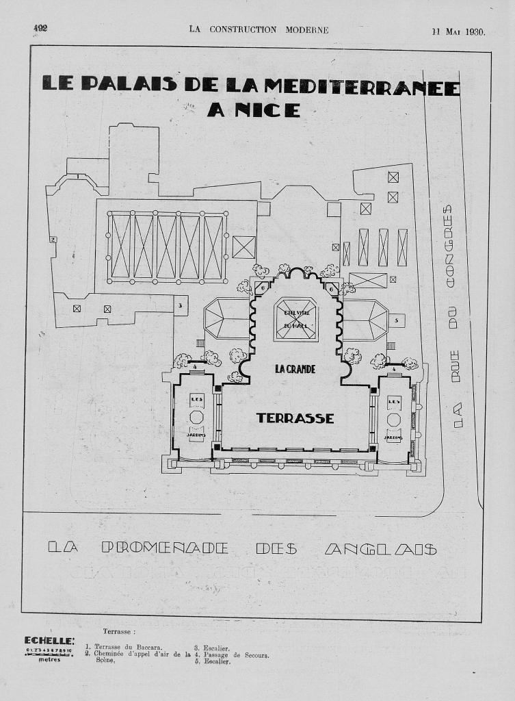 casino dit Palais de la Méditerranée, actuellement casino et hôtel de voyageurs dits Palais de la Méditerranée