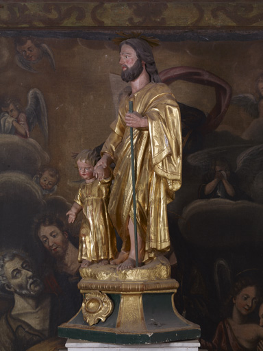 groupe sculpté (petite nature) : Saint Joseph et l'Enfant Jésus