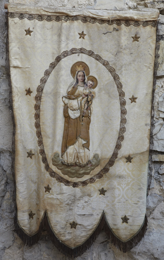 bannière de procession : Vierge à l'Enfant et saint Joseph