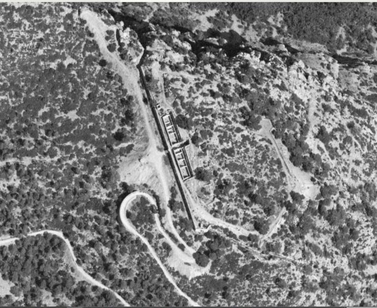 Vue aérienne de l'ouvrage du Gros Cerveau. 1964.