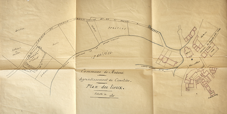 Agrandissement du cimetière de Rosans. Plan des lieux (sans date).