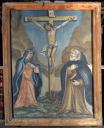 tableau : Christ en croix avec sainte Anne et saint Antoine abbé