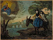 tableau, ex-voto : Un homme et une femme chevauchant un mulet