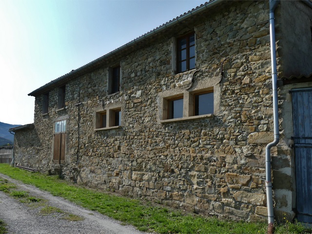 Bâtiment de la remise-étable-laiterie. Elévation est.