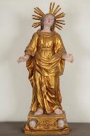 Statue-reliquaire (statue de procession, socle-reliquaire) : sainte