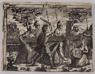 Estampe, cadre : Sainte Véronique et le Christ