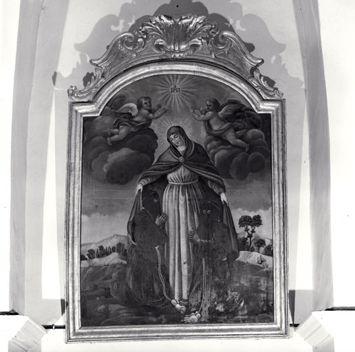 tableau : Vierge de miséricorde et deux pénitents