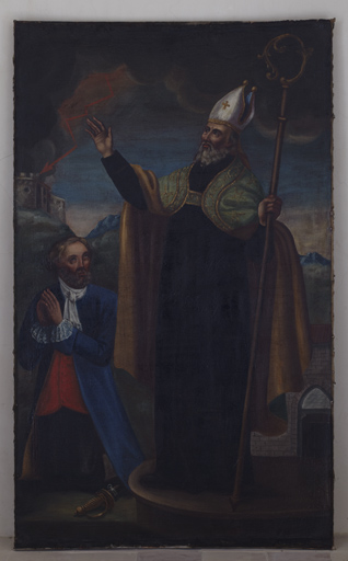 Tableau : saint Isarn de Marseille et le seigneur de Demandolx