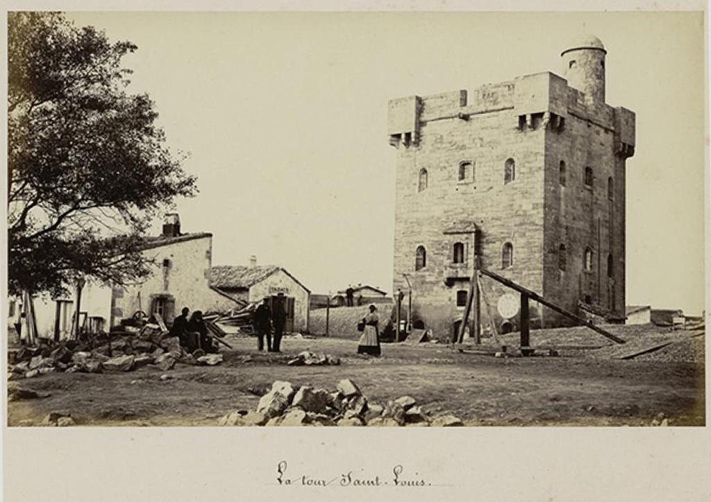 La tour Saint-Louis. [Vue prise de la berge du Rhône], 1874.