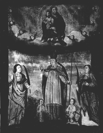 tableau : La Vierge à l'Enfant, saint Claude, sainte Marguerite, sainte Catherine d'Alexandrie