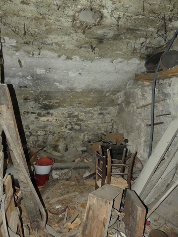 Etage de soubassement, cellier nord. Vue de volume prise de l'est.