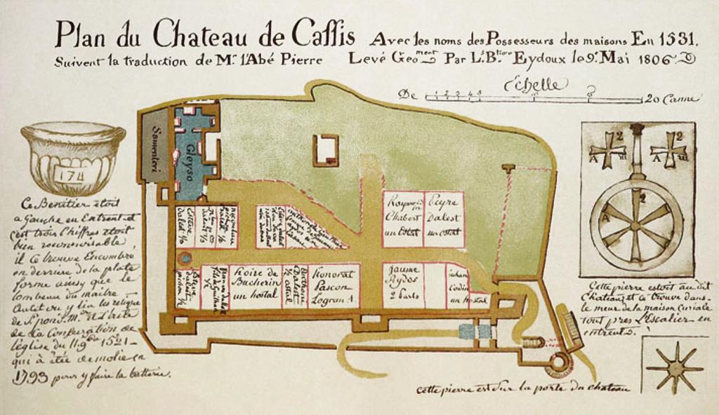 Plan du château de Cassis,1806.