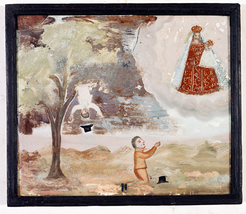ex-voto, tableau : Chute d'un garçon tombant d'un arbre
