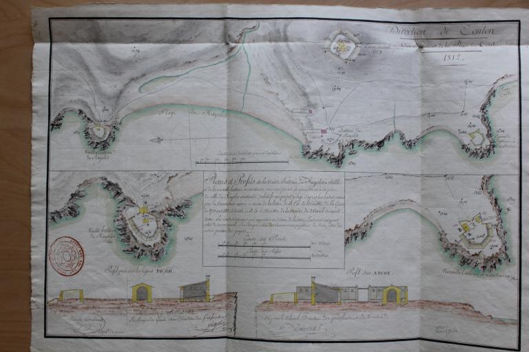 Plan et profils de la vieille batterie du Rayolet à rétablir et de la nouvelle batterie à construire [...] 1812.