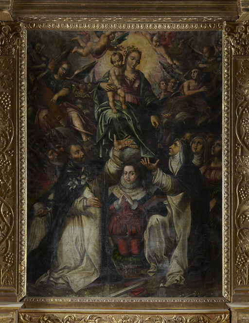 Tableau d'autel : Donation du Rosaire avec Louis XIII