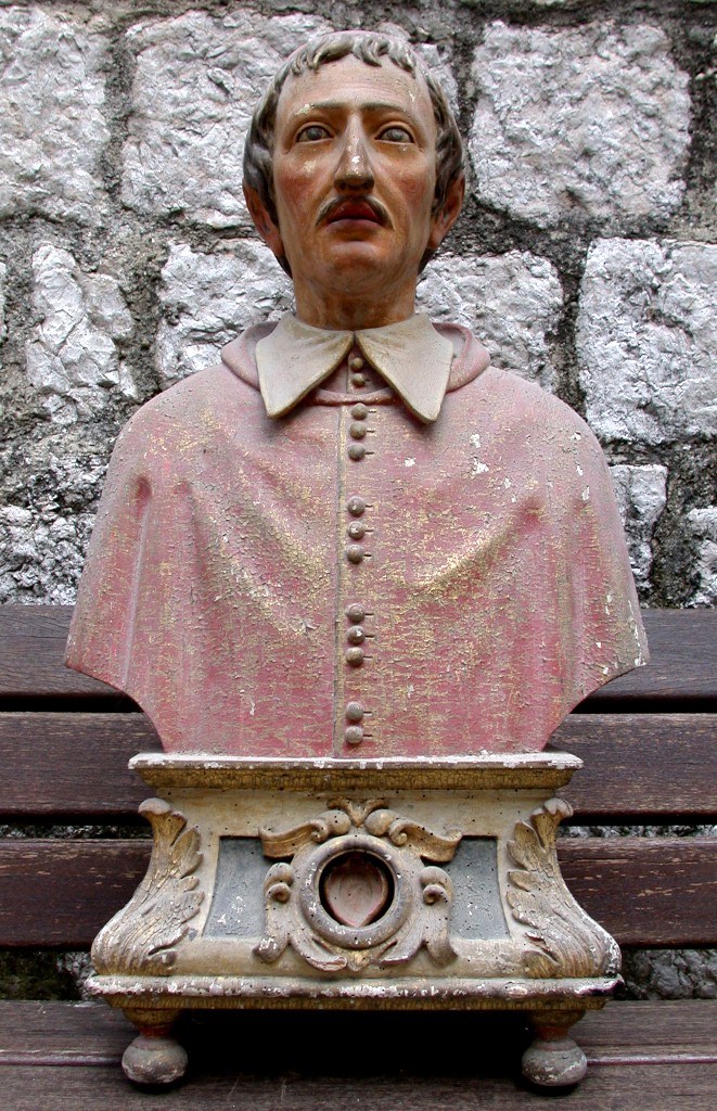 Buste-reliquaire (socle-reliquaire) : saint Charles Borromée