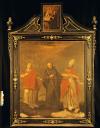 ensemble d'un retable cadre et de 2 tableaux : Saint Antoine entre saint Vincent et un saint évêque, Saint Antoine de Padoue et l'Enfant Jésus