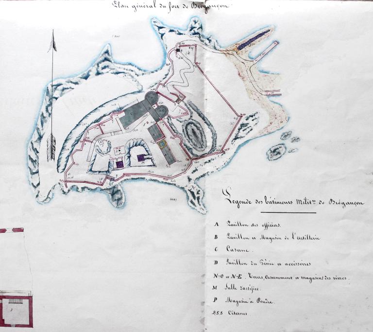 Plan général du fort de Brégançon [Etat des lieux], 1849.