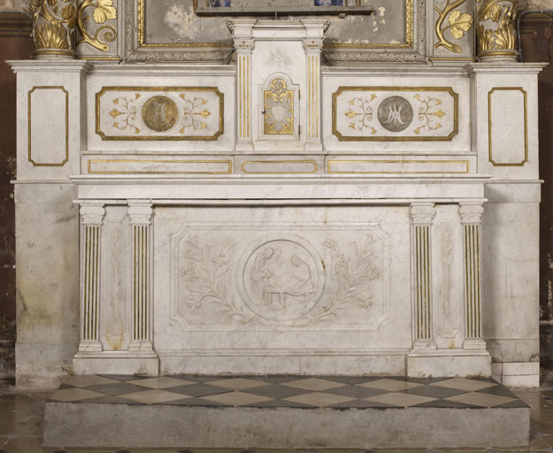 autel secondaire de saint Joseph, gradin d'autel, tabernacle