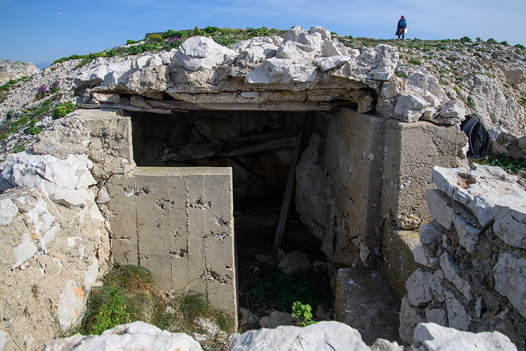 Batterie sudwall, autre poste de défense pour mitrailleuse à flanc de pente, vu de face