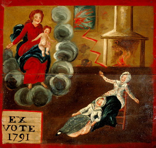 tableau, ex-voto : Accident dû à la foudre (N° 7)