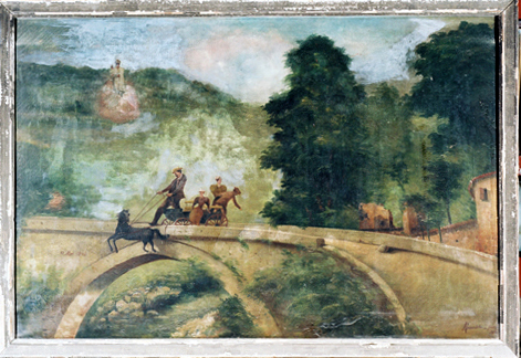 ex-voto, tableau : Cheval faisant une chute dans la rivière