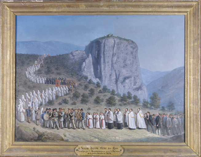 ensemble de 4 ex-voto, tableaux : Voilier, Reconnaissance pour la délivrance de la petite vérole, Castellane délivrée du choléra, Reconnaissance à Notre-Dame-du-Roc