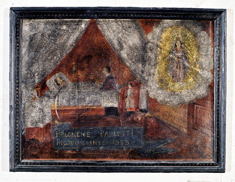 ex-voto, tableau : Demande de guérison d'une femme, Philomène Pauleti