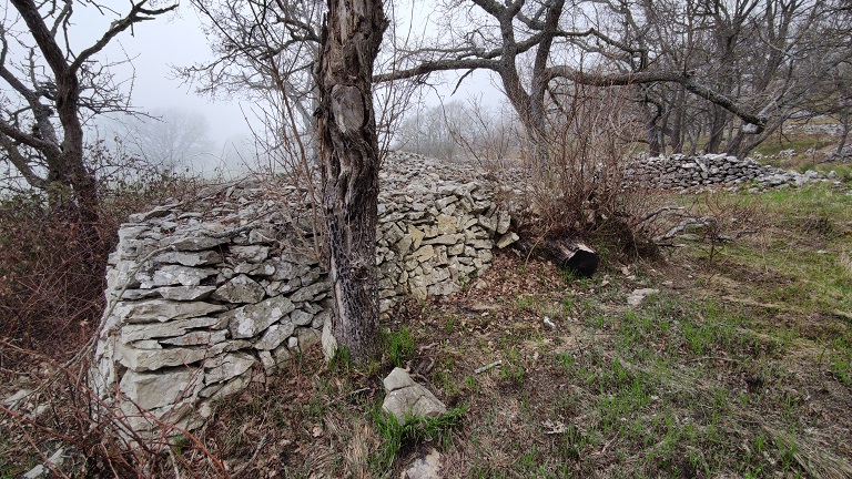 Cabane-pierrier (non cadastrée, situé sur la parcelle 1841 E4 323). Angle nord-est. 