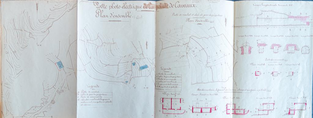 [Plans et coupes du poste photo-électrique de Caveaux], c. 1900.