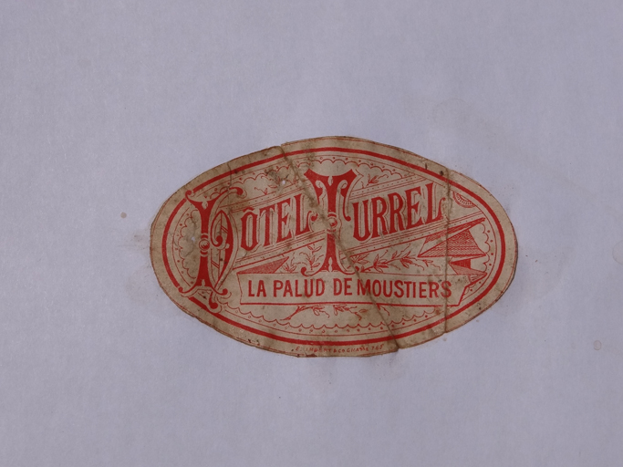 Étiquette de l'Hôtel Turrel, années 1900.