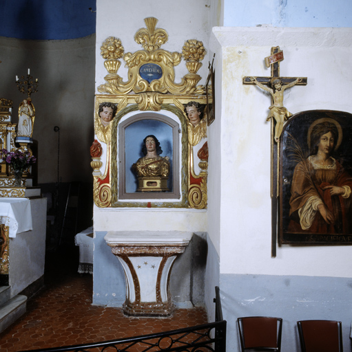 niches (2), piédestaux (2), ensemble de saint Mayeul et de saint Candide