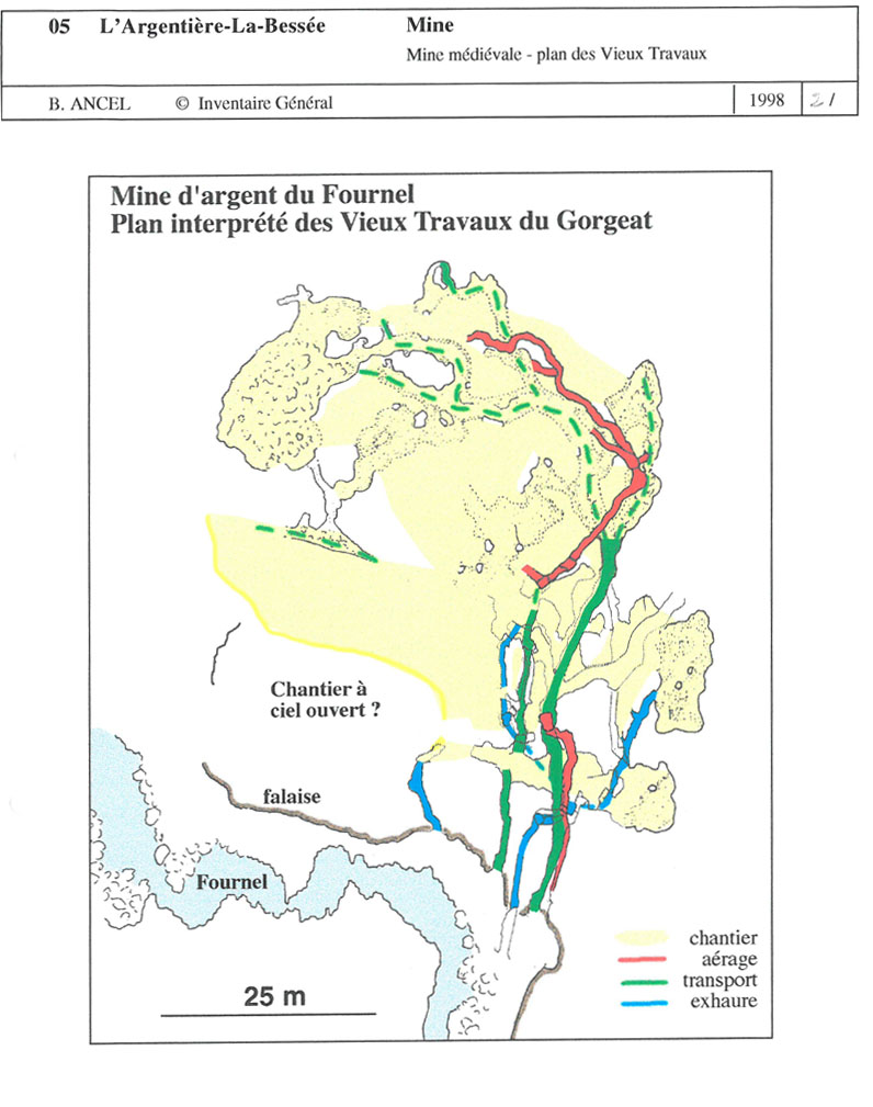 mine d'argent du Fournel (mine de plomb argentifère) : exploitation médiévale