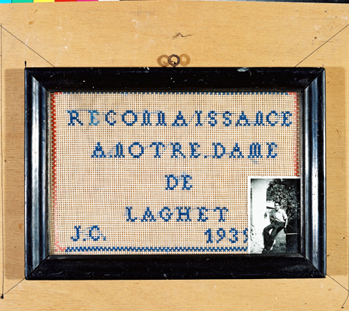 ex-voto, tableau de broderie : Reconnaissance de J.C.