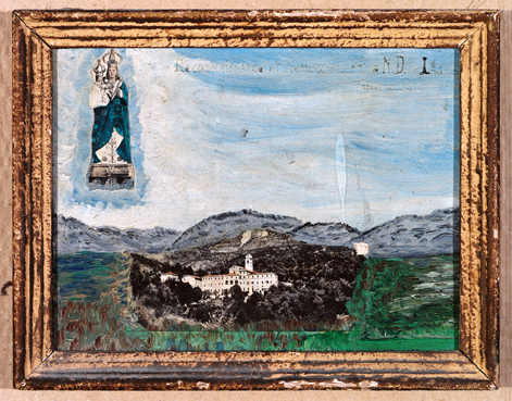 ex-voto, tableau : Paysage du sanctuaire de Notre-Dame de Laghet