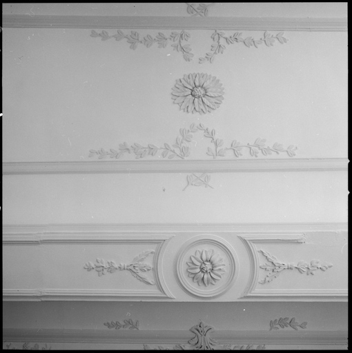 Premier étage, pièce Aa, plafond, détail du décor de gypserie.