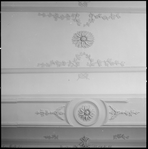 Premier étage, pièce Aa, plafond, détail du décor de gypserie.