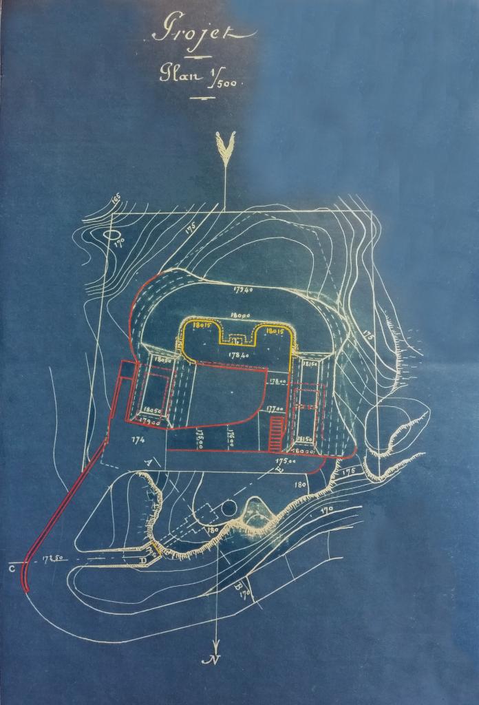 [Plan de projet de réorganisation de la batterie haute annexe de Niolon],1893.