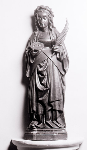 statues (2) (petites natures) : Sainte Barbe, Sainte Luce