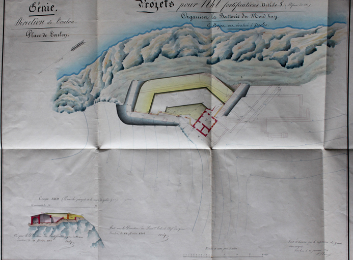 Projets pour 1848. Fortifications. Article 5 (Défense des côtes). Organiser la batterie du Mord'huy. 1848.