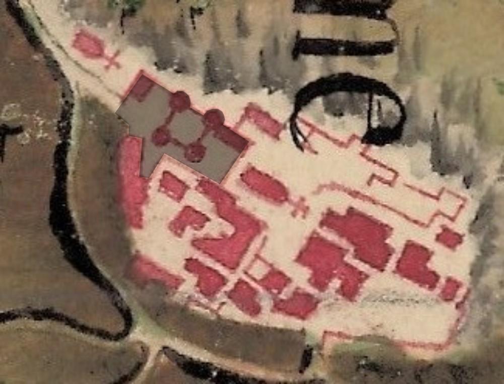 Cartes des frontières Est de la France, de Colmars à Marseille, 17764-1778. Plan de masse et de situation du château de Bargème.