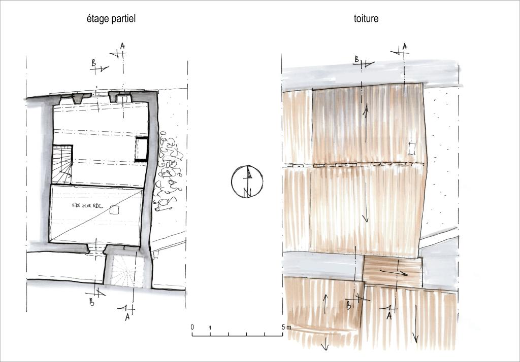 Plans : étage et toiture.
